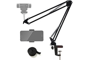 Etubby Webcam Stand Phone Holder Suspension Scissor Arm Camera Tripod Mount for Cellphones, Logitech Webcam C920 C930 C922 C6