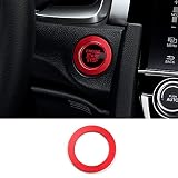 Thenice for 10th Gen Honda Civic Start/Stop Push Button Cover Ring, Anodized Aluminum Keyless Car Engine Power Control Trims for Civic 2016 2017 2018 2019(Red)