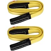 XSTRAP STANDARD 2PK 1''x 8FT Lift Sling Web Strap/Wear Guard End, Heavy Duty Flat Eye Lifting Sling with 2 Reinforced Loops for Tree Saver Lifting Furniture Appliances Machine