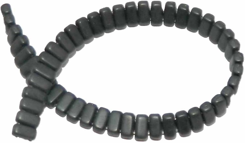 Matte Hematite Brick 3x6mm Square Glass Czech Two Hole 50 Tile Beads