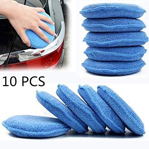 ZUKABMW Car Polish Applicator Pads, Car Beauty Waxing Sponge Round Pressed Edge Car Polishing Pads Ultra-fine Fiber Polishing Small Sponge 12pcs (3 color)