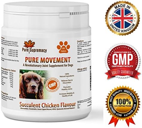 Joint Supplement for Dogs – 300 Tablets – Contains Glucosamine, Chondroitin, Green Lipped Mussel, MSM, and Curcumin – Manufactured in the UK