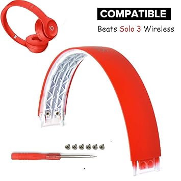 SINDERY Replacement Headphone Headband Top Head Arch Band Repair Parts Compatible with Solo 3 Wireless on-Ear Headphones (Red)