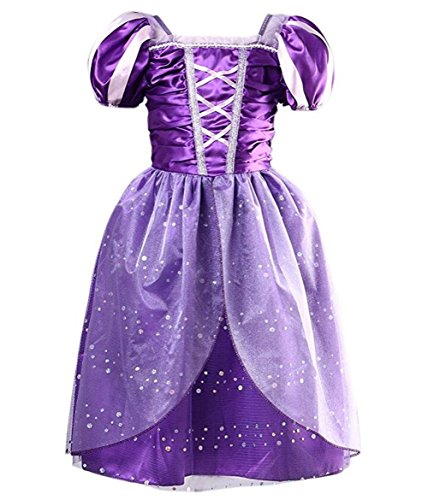 Abroda Girls Princess Rapunzel Fancy Party Cosplay Dress Costume
