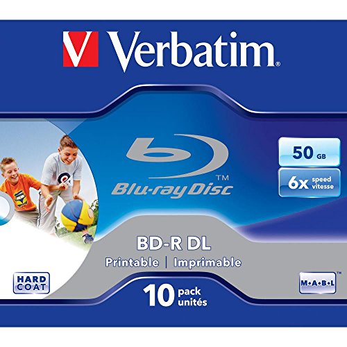 Verbatim BD-R Single Layer, Blu-Ray-Disk 50 GB - 6-fache Brenngeschwindigkeit - Kratzschutz, 10 Stück Spindel
