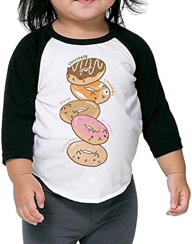 Saroyan Cute Donuts Toddler Raglan T-Shirts Baseball Tee 3/4 Sleeve 4 Toddler