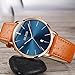 OLEVS His and Hers Couples Quartz Watch,Business Casual Fashion Analog Wrist Watch Classic Calendar Date Window, Waterproof 30M Water Resistant Comfortable Leather Watches