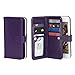 Gear Beast Flip Cover Dual Folio Case fits iPhone 8/7 Wallet Case Slim Protective Lychee PU Leather Case 7 Slot Card Holder Including ID Holder 2 Inner Pockets Stand Feature Wristlet (Deep Purple)
