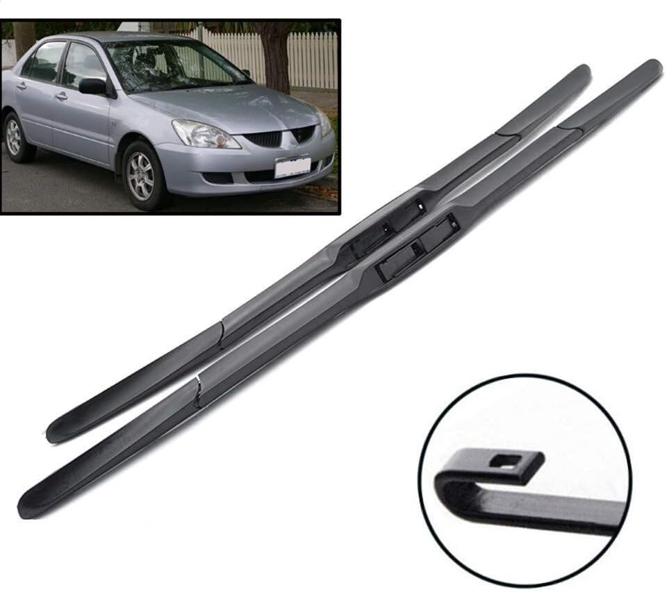 Front Wiper Blades Set Twin Flat, Windscreen Wipers Front and Rear for Mitsubishi Lancer 2003-2007 Windshield Window 24"+18"