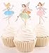 Yunko 48 Fairy Girls Dancers Fun Cupcake Decorative Toppers Cupcake Decorating Tools for Birthday Party
