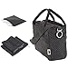 MoBaby Carrera, Chic Plush Diaper Bag Tote, Travel Accessories Included: Comfortable Baby Changing Mat & Essentials Clutch Pouch (Charcoal)