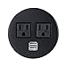 Power Grommet, Geckone Desktop Power Outlet 2 US Plugs & 2 USB Ports for Computer, Desk/Table, Kitchen, Office, Home, Hotel and More