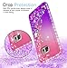 LeYi for Galaxy Note 5 Case with Tempered Glass Screen Protector [2 Pack] for Girls Women, Bling Sparkle Diamond Liquid Quicksand Flowing TPU Protective Phone Case for Galaxy Note 5 Pink/Purple
