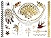 Terra Tattoos Gold Metallic Temporary Tattoos Waterproof Nontoxic Long Lasting Perfect for Beach, Festivals, & more (Celestial)