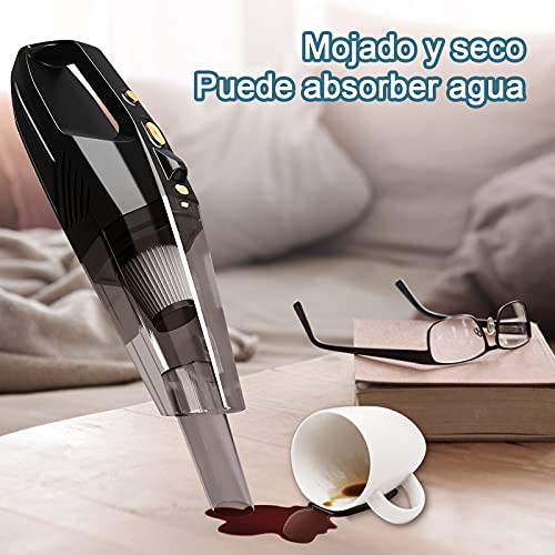 aifulo Aspiradora de Mano sin Cable Potente Aspiradoras 8000PA 120W,Aspirador de Mano con Luz LED y Carga Rápida,Aspirador en Seco y Hmedo para Coche Hogar y Oficina