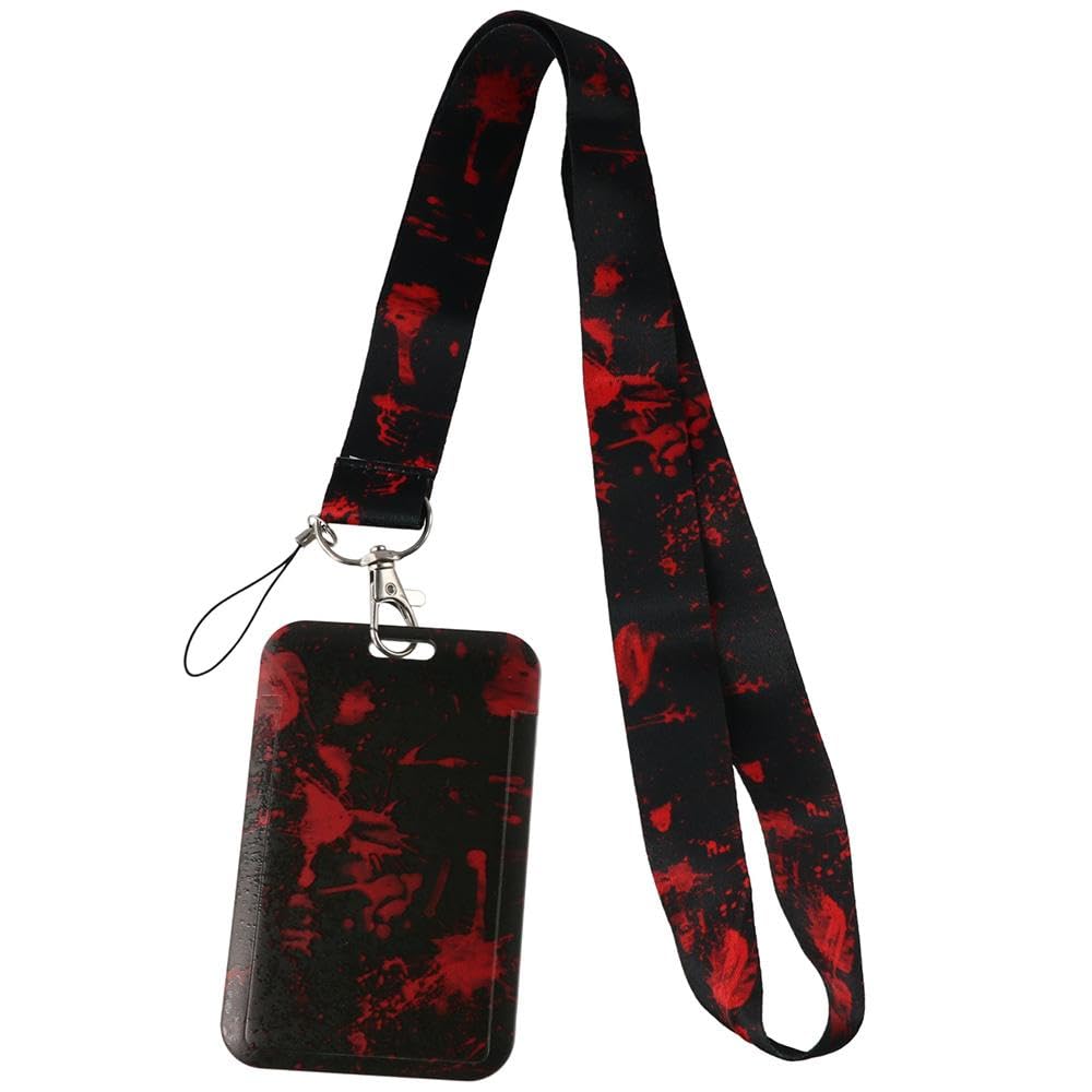 Risedot Bloodstain Neck Lanyard with ID Badge Holder for Keys Women Teacher