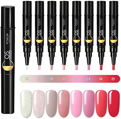 Gelongle One Step Nail Gel Kit 8 colors No Base and Top Coat Needed Long Lasting Quick Curing with LED or UV Nail Dryer Easy Soak Off Long Lasting