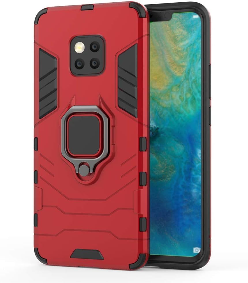 CHcase Huawei Mate 20 Pro Case, [Slim Fit] [Kickstand Feature] Hybrid Dual Layer Armor Defender Full Body Protective Case Cover with Magnetic Car Mount for Huawei Mate 20 Pro -Red