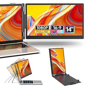 Laptomo デュアルモニター 14インチ モバイルモニター 持ち運 IPSパネル ポータブルデュアルディスプレイ FHD 1080P