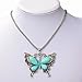 Less Like Genuine Turquoise Butterfly Oval Beads Bib Charm Statement Necklace Pendant