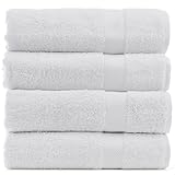Bare Cotton Luxury Hotel & Spa Turkish Bath Towels, White, Set of 4