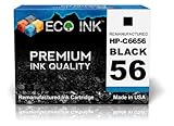 ECO INK Compatible / Remanufactured for HP 56 C6656AN (1 Black) Ink Cartridges for HP Deskjet, HP PhotoSmart, HP Officejet series