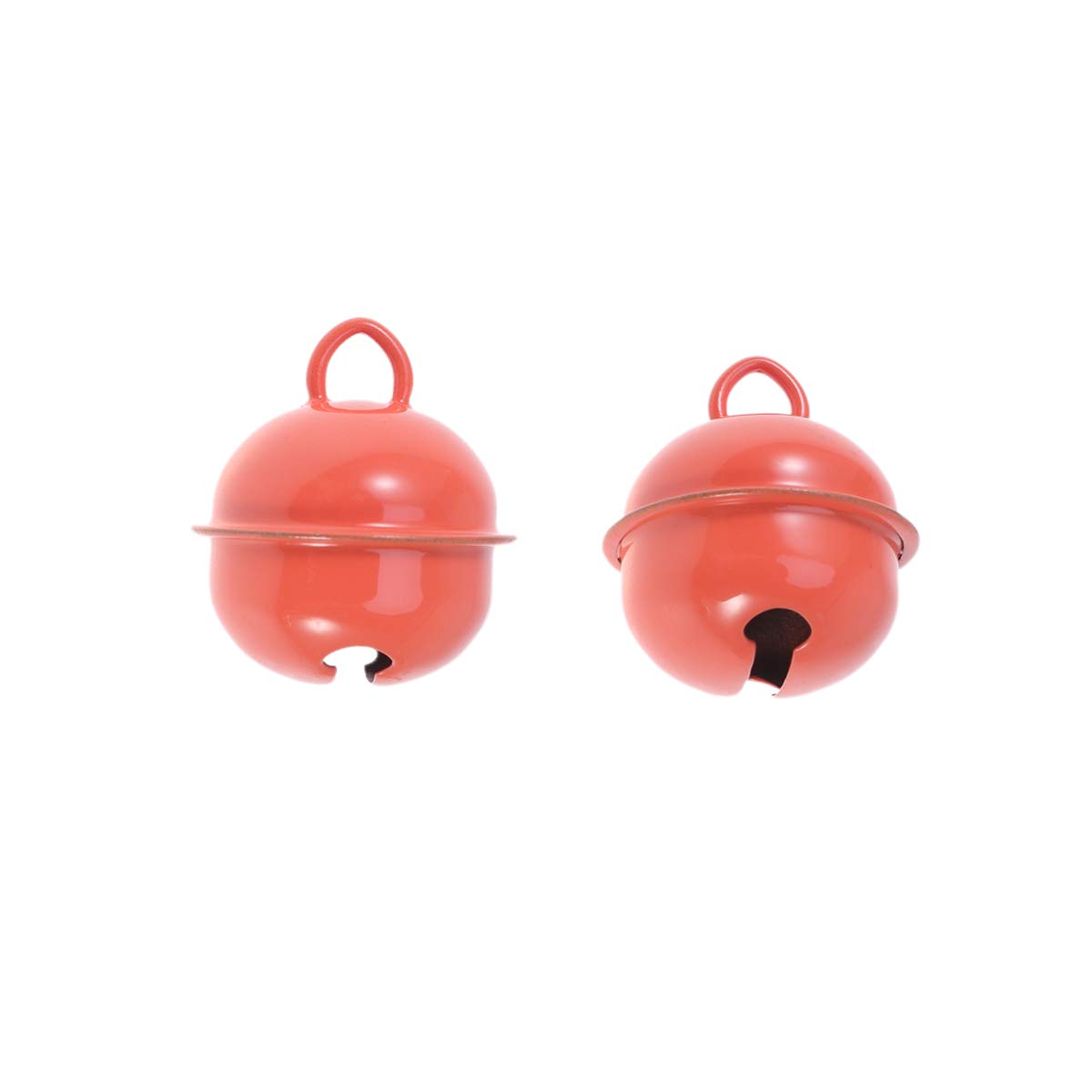 VORCOOL 50Pcs 22mm Jingle Bells Christmas Small Bell Christmas Decoration Colorful Bell Pendant for Festival Banquet Xmas Party (Orange)