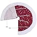 Aytai Non-Woven Christmas Tree Skirt 48 inches, Traditional Red and White Snowflakes Tree Skirts for Christmas Decorations