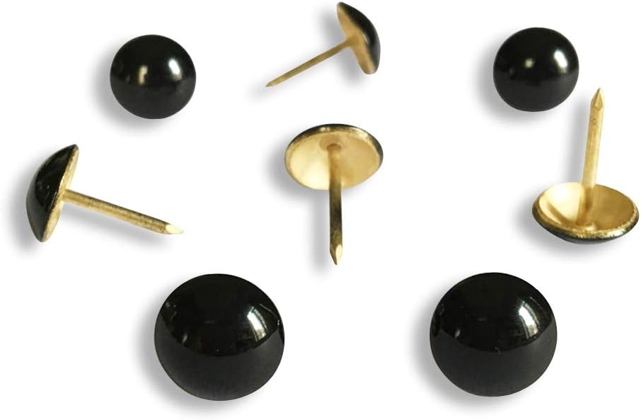 500pcs a lot: D11mmxL17mm Black Painted Color Sofa Upholstery Tacks Wooden Furniture Decorative Tacks Hobnail Thumb Nails Home DIY Upholstery Nails (Black Painted)