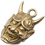 Retro Brass Hannya Pendant Keychian Accessory Handwork Gift (3*2 cm for hannya)