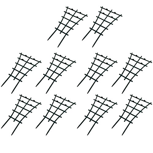 Olpchee 10Pcs Plastic Mini DIY Flower Support Garden Trellis Superimposed Plant Winding Climbing Supports Dark Green