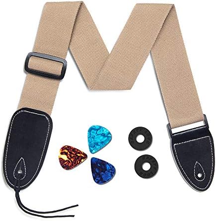 WorldLite Guitar Strap 100% Soft Cotton with Strap Locks and Picks, Guitar Shoulder Straps for Acoustic, Classical, Electric and Bass Guitars