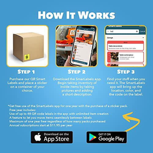 QR Code Smart Labels Color Coded Scannable Stickers for Storage Bins