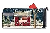 Winter Barn Large Magnetic Mailbox Cover Primitive Oversized MailWraps