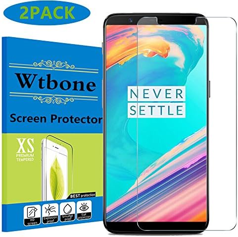 [ 2 Pack ] Oneplus 5T Screen Protector, Wtbone [0.25mm, 2.5D] [Bubble-Free] [9H Hardness] [Easy Installation] [HD Clear] Tempered Glass Screen Protector for Oneplus 5T