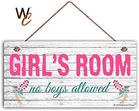 GIRL'S ROOM Sign, No Boys Allowed, Girl's Room Decor, Nursery, Girl's Door Sign, 5" x 10" Sign, Room Plaque, Birthday Gift,
