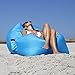 CleverMade Inflatable Lounger: Lightweight Recliner Style, Portable Outdoor Beach Chair with Carry Bag, Ground Stakes, and Storage Pockets, Lime