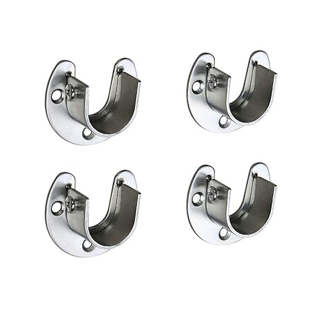 Ounona Curtain Rail Pole Brackets Closet Rod End Supports Closet