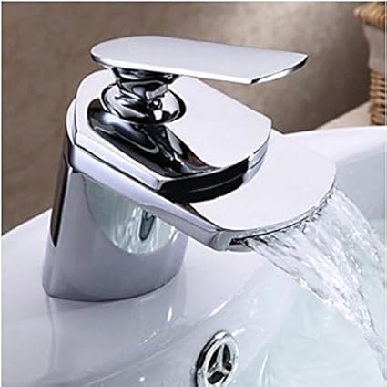 Aquieen BM Waterfall Brass Single Lever Basin Mixer (Silver)