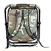HANERDUN 3 in 1 Backpack Stool Cooler Chair, Foldable Camping Fishing Stool, Portable Backpack Chair for Outdoor Hiking Walking,Black