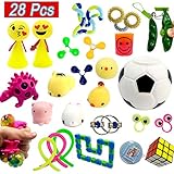 Scientoy Fidget Toys Set, Sensory Toys for Adults and Kids(28 packed) with Mochi Squishy, Fidget Spinners, Magic cub, stretchy strings , Squeeze Balls, Flippy Chain, ADHA Toys for Relieving Stress and Anti-anxiety