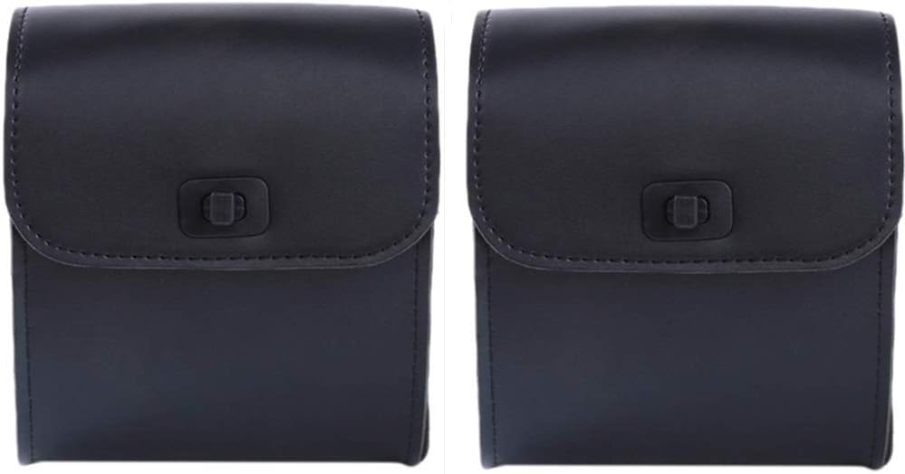 DLLL Universal PU Leather Bicycle Bike Motorcycle Luggage Tool Side Bag Saddlebag Tool Bag Universal Fit for Harley Indian Honda Suzuki Kawasaki Yamaha BMW KTM Ducati (Black 2pcs)