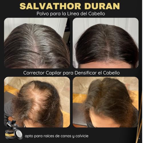 Salvathor Duran Root Retouch Powder – Covers Gray and Roots Retouch Women and Men – Waterproof Hair Concealer and Hair Make-up to Cover Roots, – 4 g (Black)