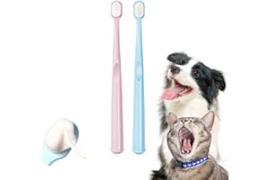 KnocKconK Extra Soft Small Dog Toothbrush Kit, Cat Dental Toothbrush Silicone, Easy to Handle Teeth Cleaning Head, Pet Deep Clean Dense Brush, Safe and Effective Oral Care, Brush Away Breath, 2 Pack