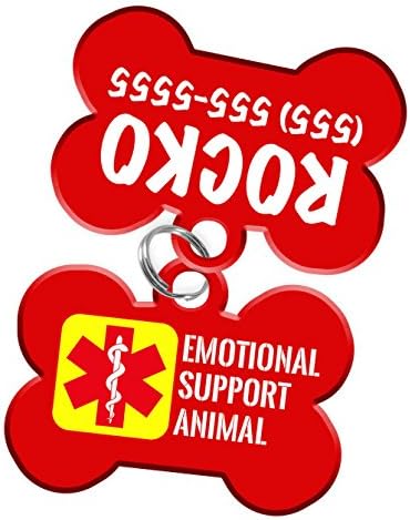 Service Animal Pet ID Dog Tag &amp; Personalized Custom Pet Tag with Pets Name &amp; Contact Number [USA COMPANY] (ESA (Emotional Support Animal))