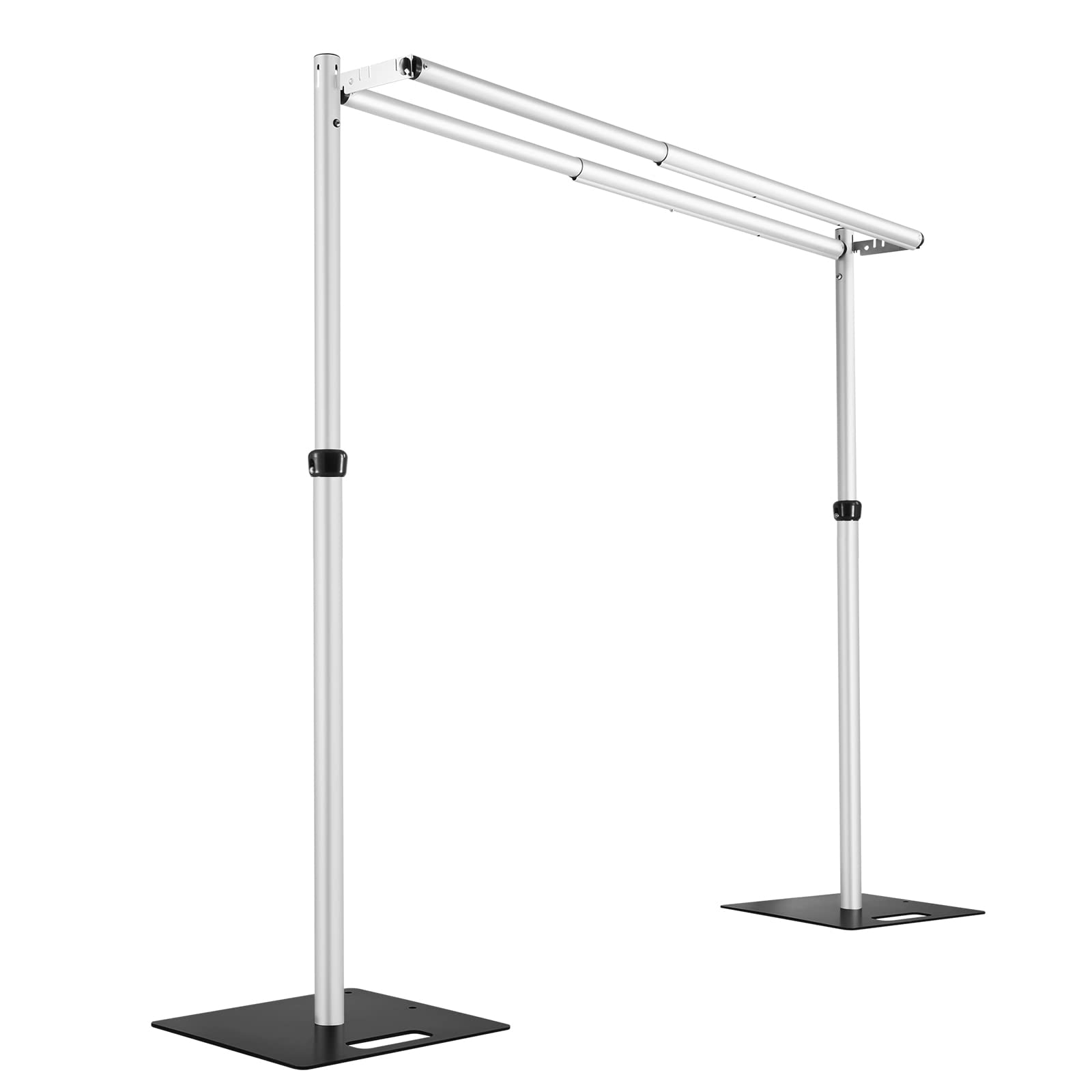 Hecis 10x10Ft Double Crossbar Pipe and Drape Stand, Heavy Duty Adjustable Backdrop Stand, Aluminium Flower Wall Backdrop for Event,Birthday Party and Wedding Decor
