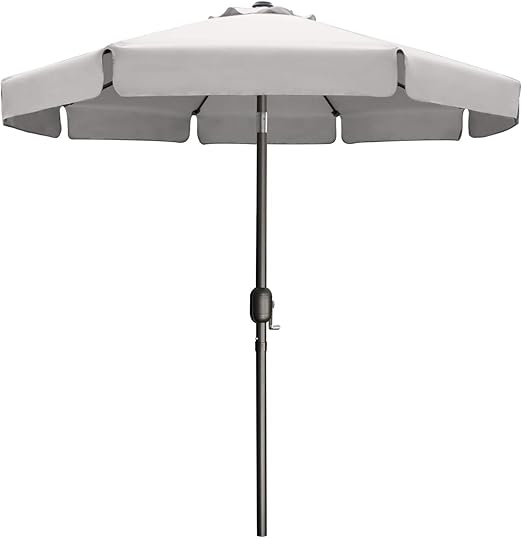 Abccanopy 7 5ft Patio Umbrella Outdoor Table Umbrella With 8 Sturdy Ribs Beach Umbrella For Sand And Outdoor Activities Light Gray Amazon Ca Patio Lawn Garden