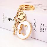 Jzcky Shzrp Four-leaf Clover Crystal Rhinestone Keychain Key Chain Sparkling Key Ring Charm Purse Pendant Handbag Bag Decoration Holiday Gift