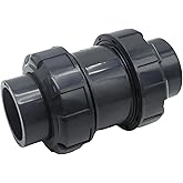 EATAKWARD 1-1/2 inch PVC True Union Check Valve, Slip-Slip Full-Port Practical Check Valve, Sch80 Socket Insert Pool Ball Che