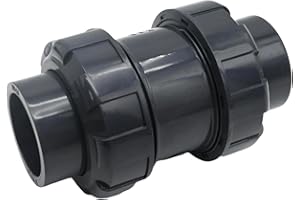EATAKWARD 1-1/2 inch PVC True Union Check Valve, Slip-Slip Full-Port Practical Check Valve, Sch80 Socket Insert Pool Ball Che